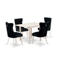 5-Piece Linen White Finish Solid Wood Top - Rectangular Dining Room Set - (Seats-4)