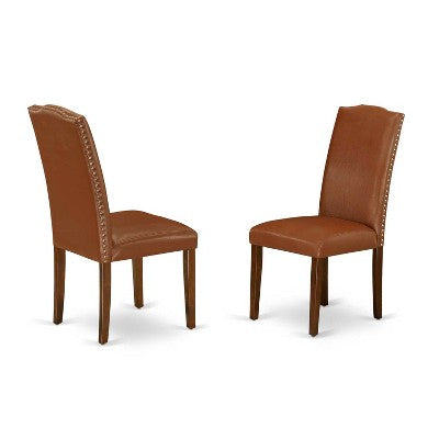 Dinette Set 3Pc Rectangular Table w/ Leaf & 2 Parsons Chairs - Brown