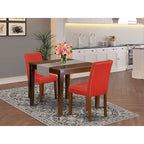 Vintage Kitchen Table Set - 36 Inch Square Table with 2 Parsons Chairs - Retro Dining Set