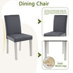 5 Piece Kitchen Table Set with a Rectangular Table and 4 Upholstered Chairs, Wooden Dining Room Table with Crystal Decoration and Chairs Set