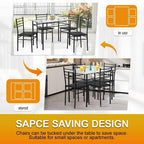BestMassage 5 Piece Dining Table Set Modern Space-Saving Kitchen Table Set with 4 Chairs and Top Table Perfect for Small Apartments and Kitchens