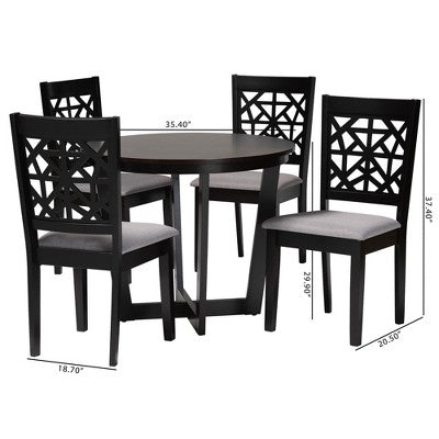 Baxton Studio Jamie Moden Wood 5-Piece Dining Set