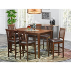 HomeStock Kitchen Counter Table Set Mahogany Finish