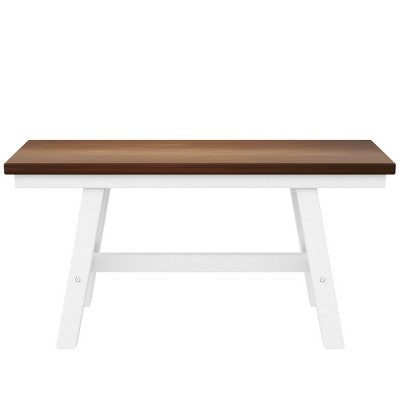 Farmhouse 6-Piece Wood Dining Table Set with Long Bench and 4 Dining Chairs-ModernLuxe