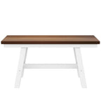 Farmhouse 6-Piece Wood Dining Table Set with Long Bench and 4 Dining Chairs-ModernLuxe