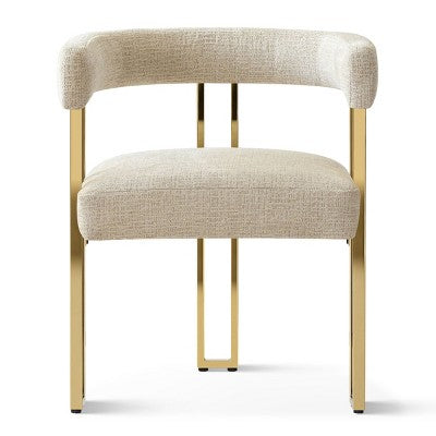 3-in-1 Oval Extendable Dining Table Set with 6 Chenille Upholstered Chairs Featuring Gold Metal Legs, Versatile Dining Furniture-Panipeachy