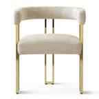 3-in-1 Oval Extendable Dining Table Set with 6 Chenille Upholstered Chairs Featuring Gold Metal Legs, Versatile Dining Furniture-Panipeachy