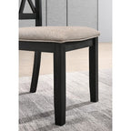 Arroyo 7-Piece Dining Set, Hairpin Dining Table with 6 Cross-back Chairs, Rich Black