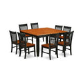 HomeStock 9 Piece Dining Room Table Set Black Cherry Square Table with Butterfly Leaf