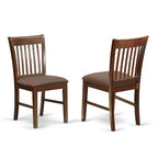 HomeStock 5 Piece Kitchen Table Set Linen Fabric Chairs Mahogany