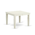 HomeStock 7-Piece Linen White Finish Solid Wood Top Dining Table with 6 Chairs