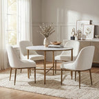 Christopher Knight Home Valeska 5 Piece Industrial Luxe Hand-Forged Sintered Stone Dining Table with Upholstered Dining Chairs