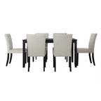 ChaletPosh 7 Pieces Dining Set with Linen Cover Dining Chair