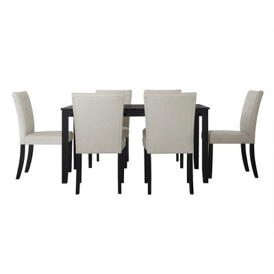 ChaletPosh 7 Pieces Dining Set with Linen Cover Dining Chair