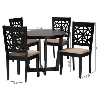 Baxton Studio Jamie Moden Wood 5-Piece Dining Set