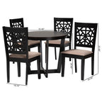 Baxton Studio Jamie Moden Wood 5-Piece Dining Set