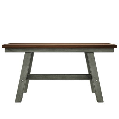 Farmhouse 6-Piece Wood Dining Table Set with Long Bench and 4 Dining Chairs-ModernLuxe