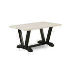 HomeStock 5-Piece Rectangle Natural Oak Finish Solid Wood Top Dining Table with 4 Parson Chair