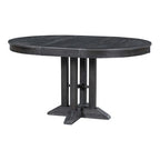 Farmhouse 5 Piece Kitchen Dining Set for 4, Solid Wood Extendable Round Dining Table Set and 4 Upholstered Chairs for Kitchen