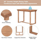 5 Pieces Counter Height Dining Set for 4, Farmhouse Wooden Bar Table Set with 4 Upholstered Chairs for Small Places
