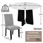 5-piece Round Dining Table Set Dining Set with 4 Upholstered Chairs for Dining Room, Kitchen and Living room, Beige/Black/Gray/White-ModernLuxe