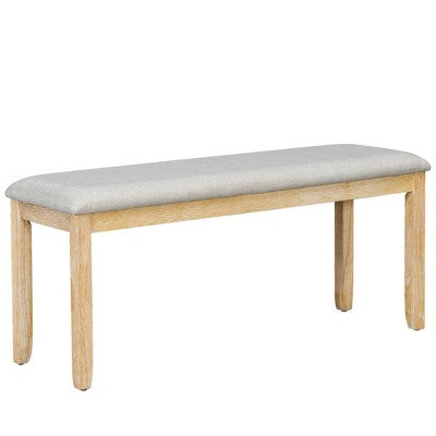 6 PCS Rubber Wood Dining Table Set with Beautiful Wood Grain Veneer Tabletop and Soft Cushion-ModernLuxe