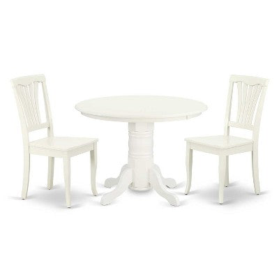 Retro Round Dining Set 3pc - 42 Inch Table & 2 Chairs - Renaissance Style Furniture