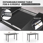 Costway 3 Piece Dining Table Set for 4-6 63Kitchen Table with 2 Benches Metal Frame Black/Walnut