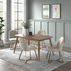 Cortland 5-Piece Fabric Mid-Century Modern Tapered Dining Set - iNSPIRE Q