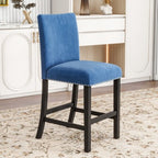 GDFStudio Danielle Modern 5 Piece Rubberwood Counter Height Dining Table Set with Velvet Upholstered Chairs