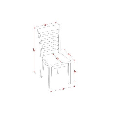 Dinette Set for 4 - Small Kitchen Table with Chairs - Modern Design - Saddle Brown Finish