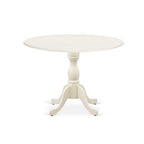 3-Piece Linen White Finish Solid Wood Top - Dining Room Set - Seats 4