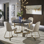 Karianne 4-Person Gold Metal Base Dining Set - iNSPIRE Q