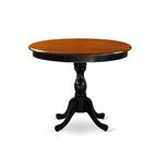 3-Piece Black and Cherry Finish Solid Wood Top - Dining Room Set with High Back - Seats-4
