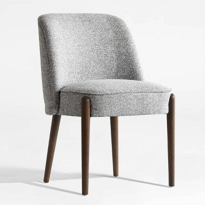 5-Piece Modern Dining Room Set for 4, Charcoal Round Table with 4 Upholstered Dining Chairs with Wood Legs for Dining Room or Farmhouse-Panipeachy