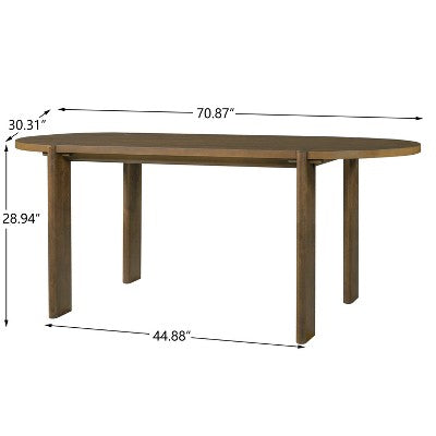 Christopher Knight Home Thiago Modern 7 Piece Rubberwood Dining Set with Curved Backrest and Oval Table