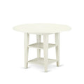 HomeStock 5-Pc Linen White Finish Solid Wood Top - Dining Room Set - Seats-4