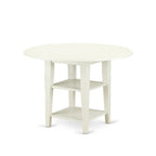 HomeStock 5-Pc Linen White Finish Solid Wood Top - Dining Room Set - Seats-4