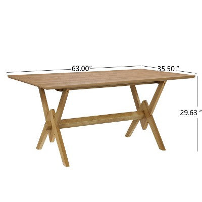 Christopher Knight Home Simon 5 Piece Mid-Century Modern Rubberwood Dining Set with Boucle Upholstered Chairs