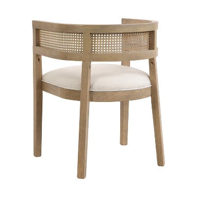 Christopher Knight Home Lythor 7 Piece Cane and Rubberwood Upholstered Dining Set