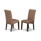 HomeStock 5-Pc Mahogany Finish Solid Wood Top - Dining Room Set - Seats 4