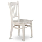 HomeStock 3-Pc Linen White Finish Rectangular Solid Wood Top With Butterfly Leaf Dining Table Set