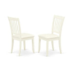 HomeStock 5-Piece Round Linen White Finish Solid Wood Top Dining table with 4 Chairs with Slat Back