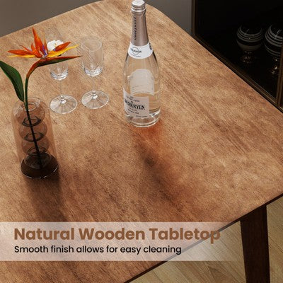 Costway 3 PCS Counter Height Kitchen Table with 2 Bar Stools, Fabric Upholstered Seats