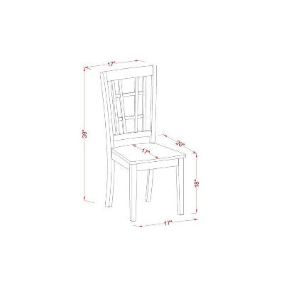 5-Piece Black and Cherry Finish Solid Wood Top - Rectangular Dining Room Set (Seats- 4)