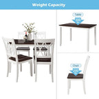 GDFStudio Arlette Farmhouse 5 Piece Wood Dining Set with Cross-Back Armless Chairs