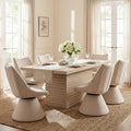 Christopher Knight Home Wichai Modern 7 Piece Wooden and Metal Dining Set with Swivel Chairs and Rectangular Table