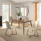 Cortland 5-Piece Fabric Mid-Century Modern Tapered Dining Set - iNSPIRE Q