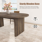 70.8 Inch Oval Dining Table with Upholstered Dining Chairs, Kitchen Table with Thick Sturdy Wooden Base, High Back Dining Chair with Solid Wood Legs