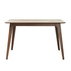 Small Space Dining Set for 4, 5 Pieces Rectangular Solid Wood Table Set with 4 Upholstered Chairs for Kitchen, Mint,Walnut